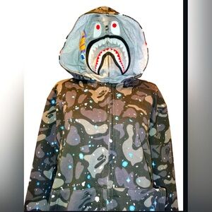 BAPE Space Camo Shark Full Zip Double Hoodie 2XL But fits Like A Large.⚡️